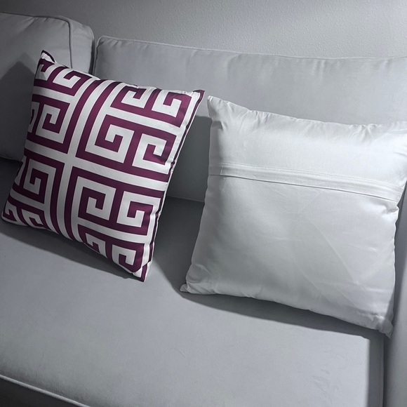 Red Stripped Decorative Throw Pillows Set of 2 - Picture 10 of 11